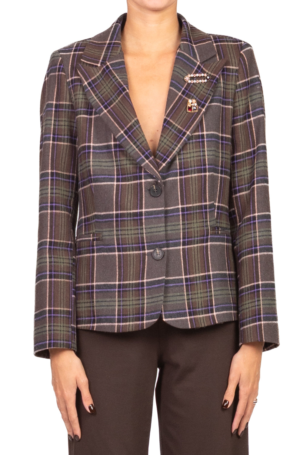 Tensione In - Giacca check con spille Art. 26B1374