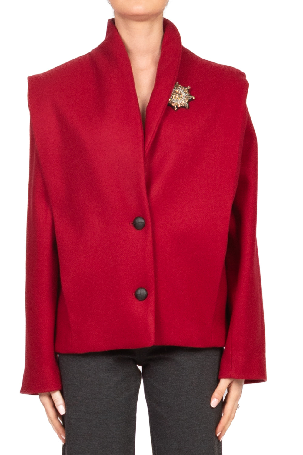 Tensione In - Giacca cappotto con spalline Art. W25J825