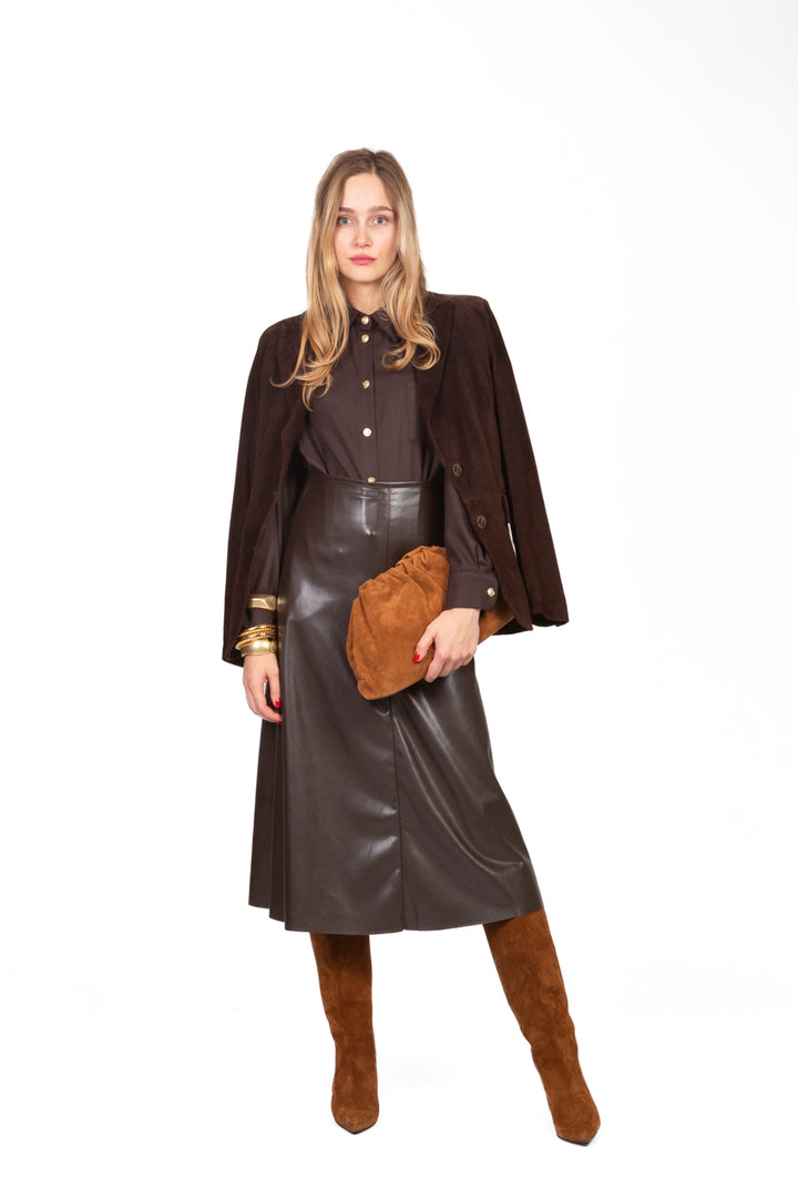 Tensione In - Gonna trapezio ecopelle Art. 122154-25