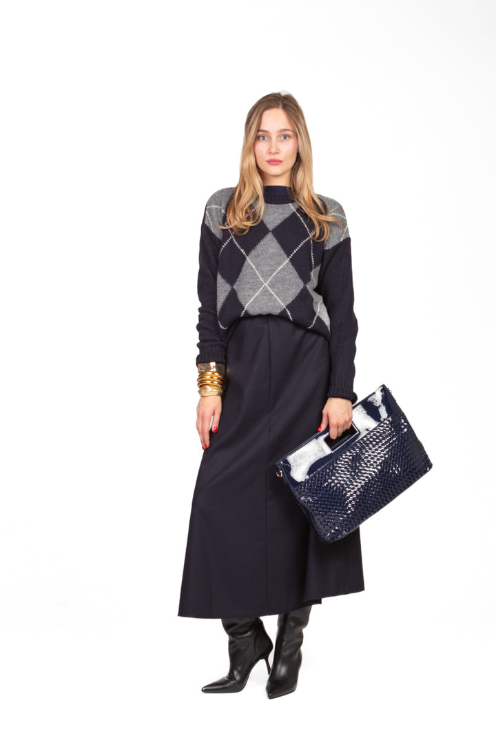 Tensione In - Maglia girocollo rombi intarsio Art. W5HMJ78A359