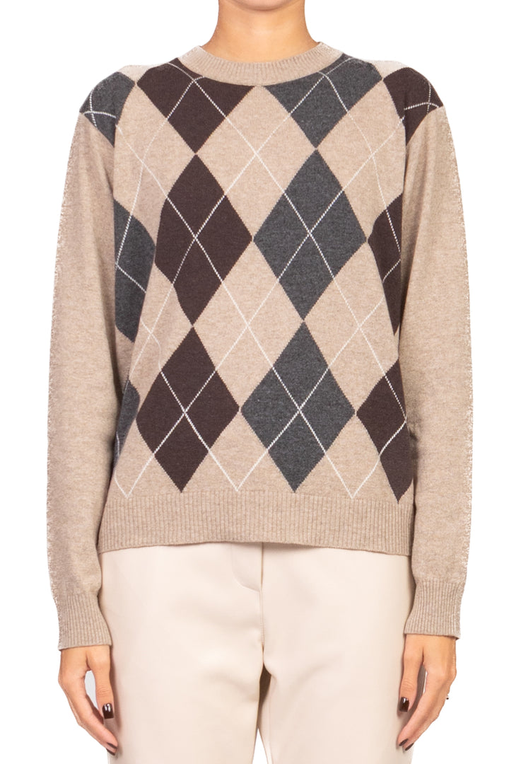 Tensione In - Maglia girocollo con rombi Art. W5HMJ77A359