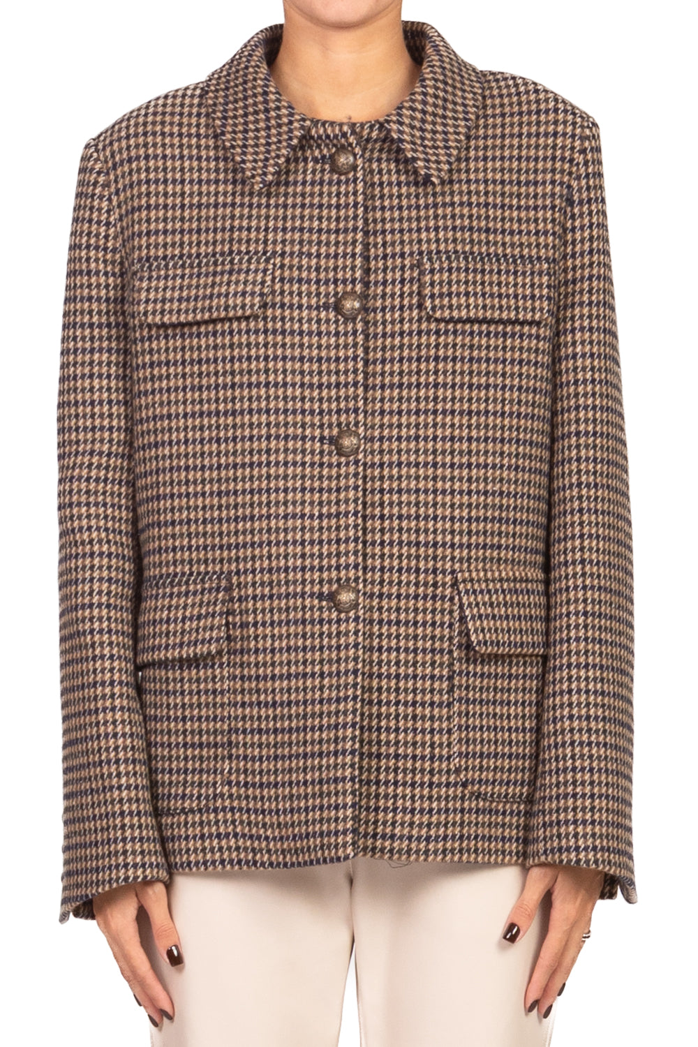 Tensione In - Giacca cappotto pied de poule Art. 37993