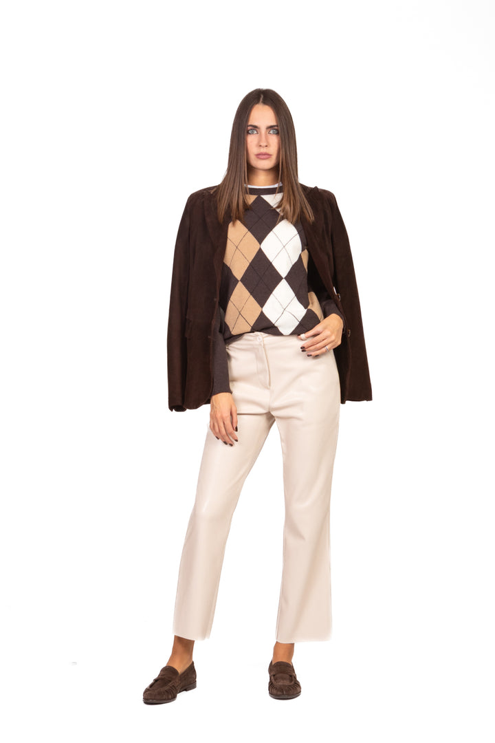 Tensione In - Maglia girocollo con rombi Art. W5HMJ77A359