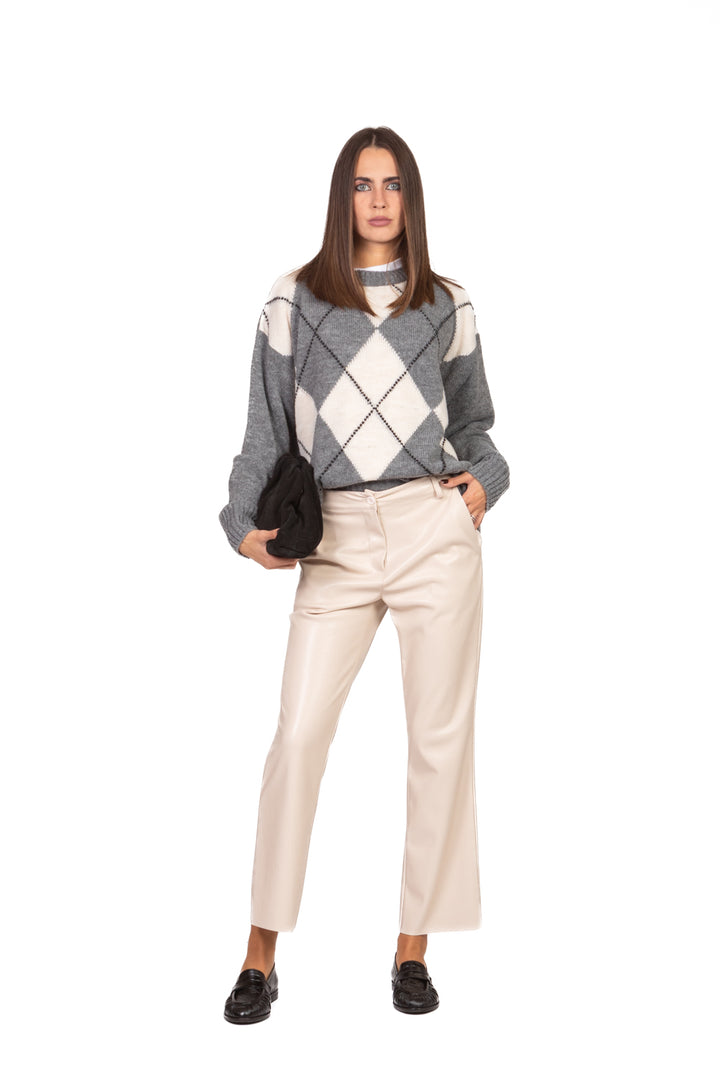 Tensione In - Maglia girocollo rombi intarsio Art. W5HMJ78A359