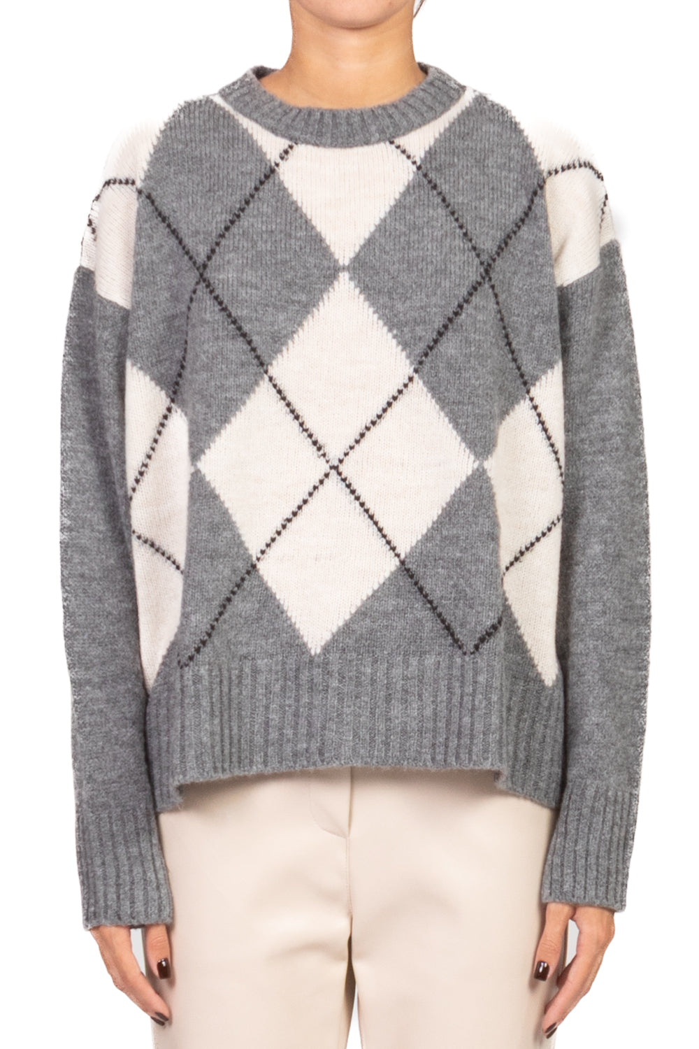 Tensione In - Maglia girocollo rombi intarsio Art. W5HMJ78A359