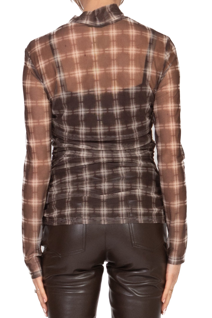 Tensione In - Maglia retata stampa check Art. FW250090