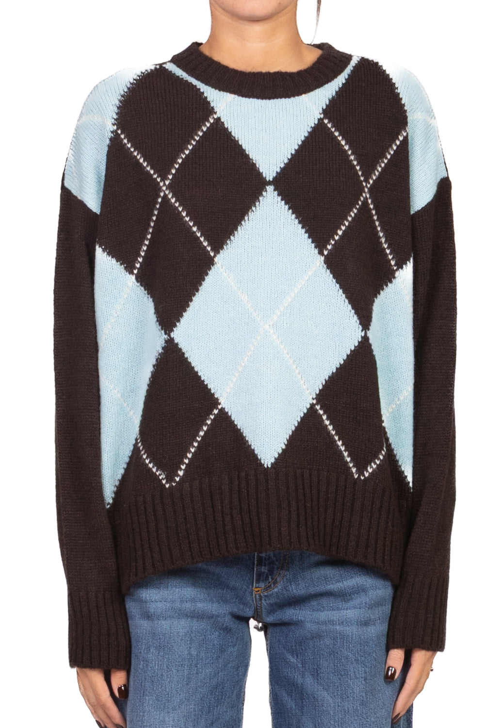 Tensione In - Maglia girocollo rombi intarsio Art. W5HMJ78A359