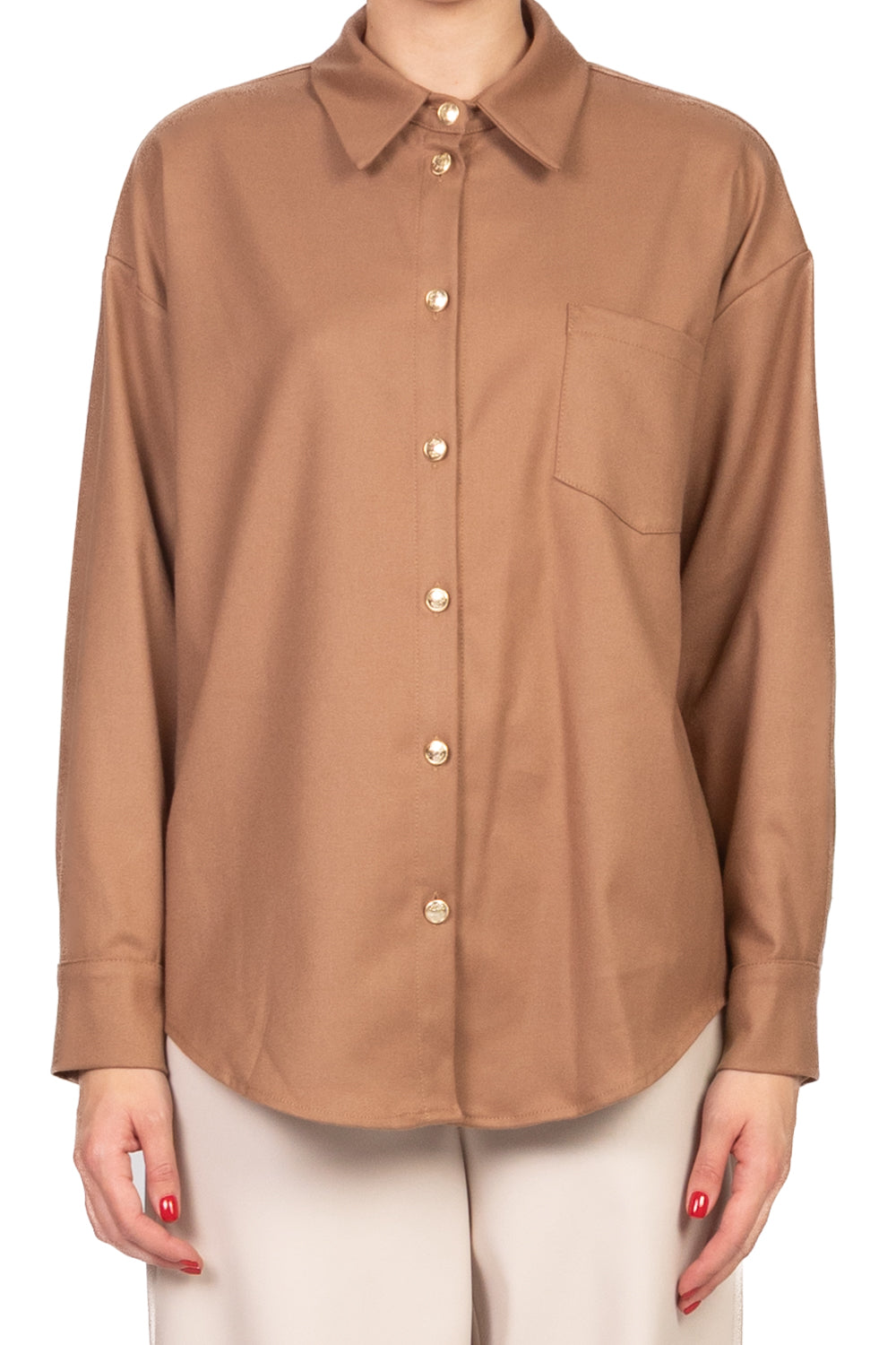 Tensione In - Camicia over con bottoni oro Art. 26C1361