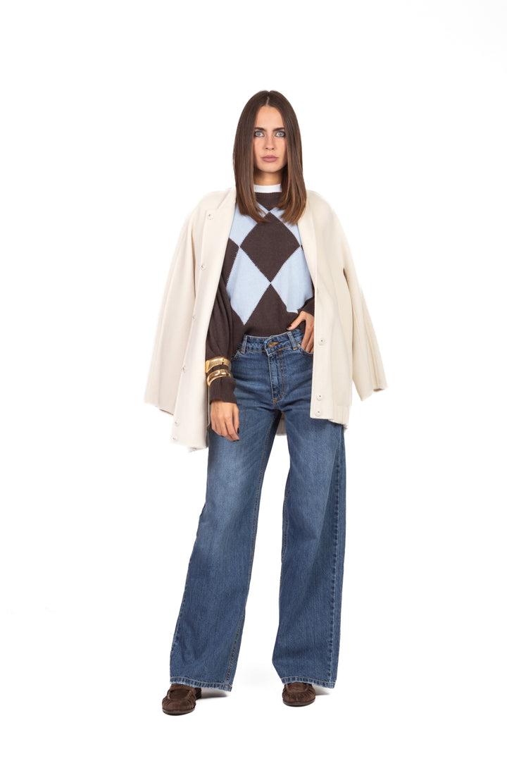 Tensione In - Maglia girocollo con rombi Art. W5HMJ73A359