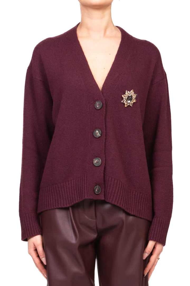 Motel - Cardigan scollo v con spilla Art. D82076