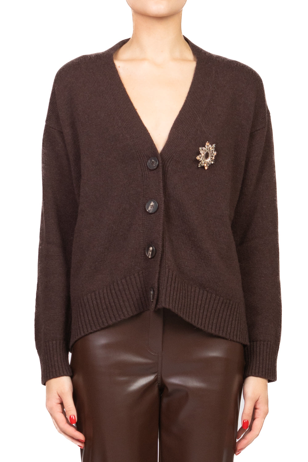 Motel - Cardigan scollo v con spilla Art. D82076