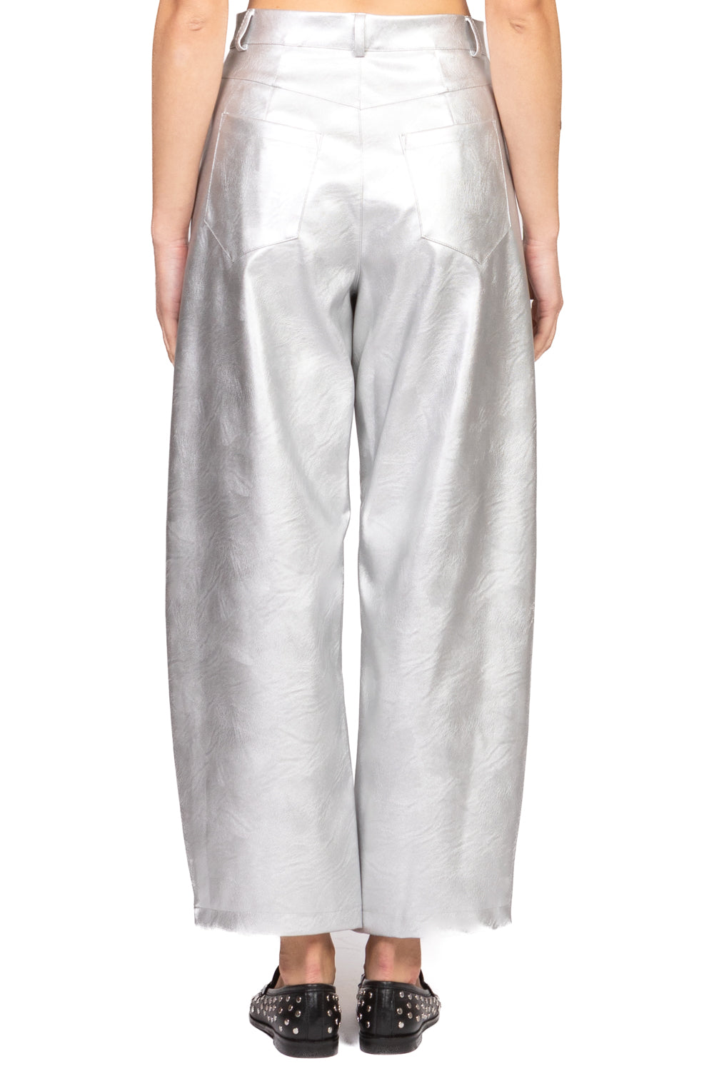 Vicolo - Pantalone barrel ecopelle laminato Art. TF2051