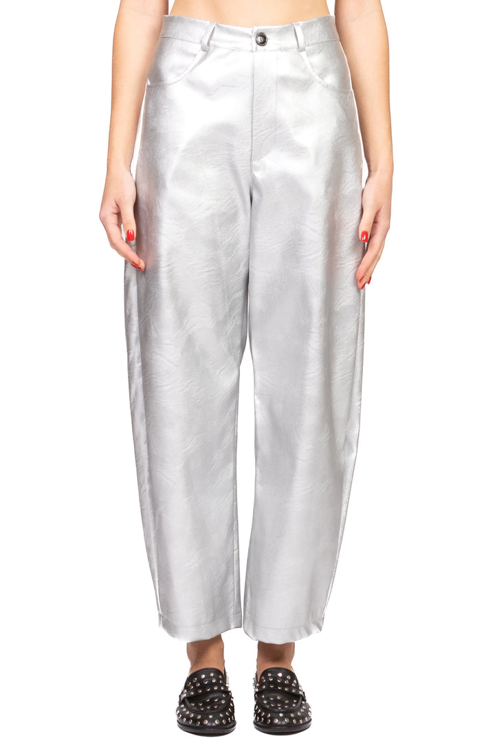 Vicolo - Pantalone barrel ecopelle laminato Art. TF2051