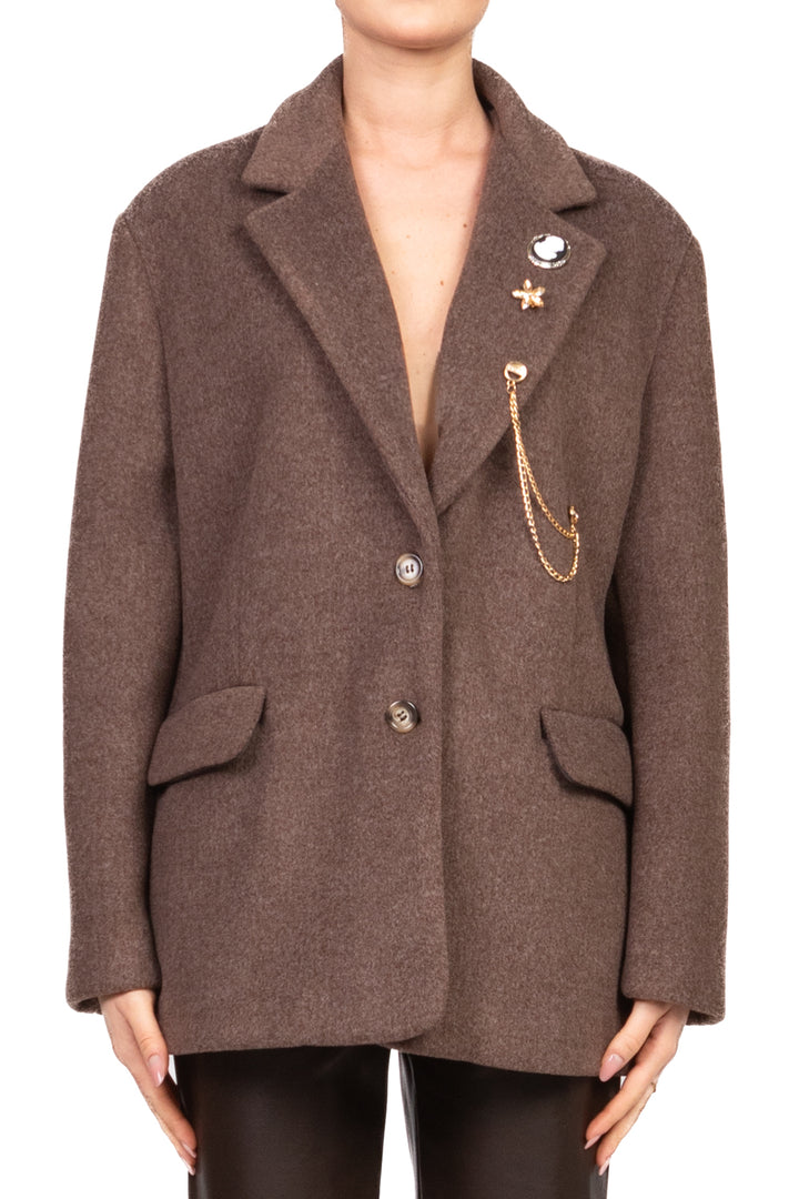 Vicolo - Giacca cappotto over con spille Art. TF2012