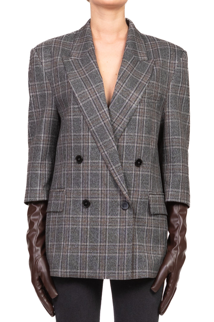 Vicolo - Giacca check manica 3/4 con guanti Art. TF2147