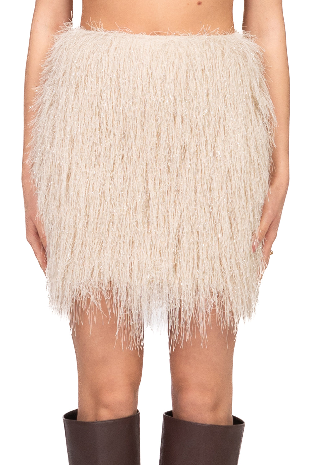 Vicolo - Gonna mini piume e filo lurex Art. TF0454