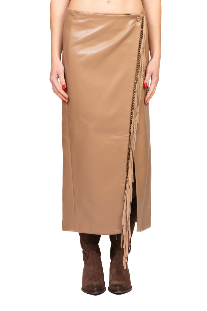 Tensione In - Gonna ecopelle portafoglio con frange Art. 38067