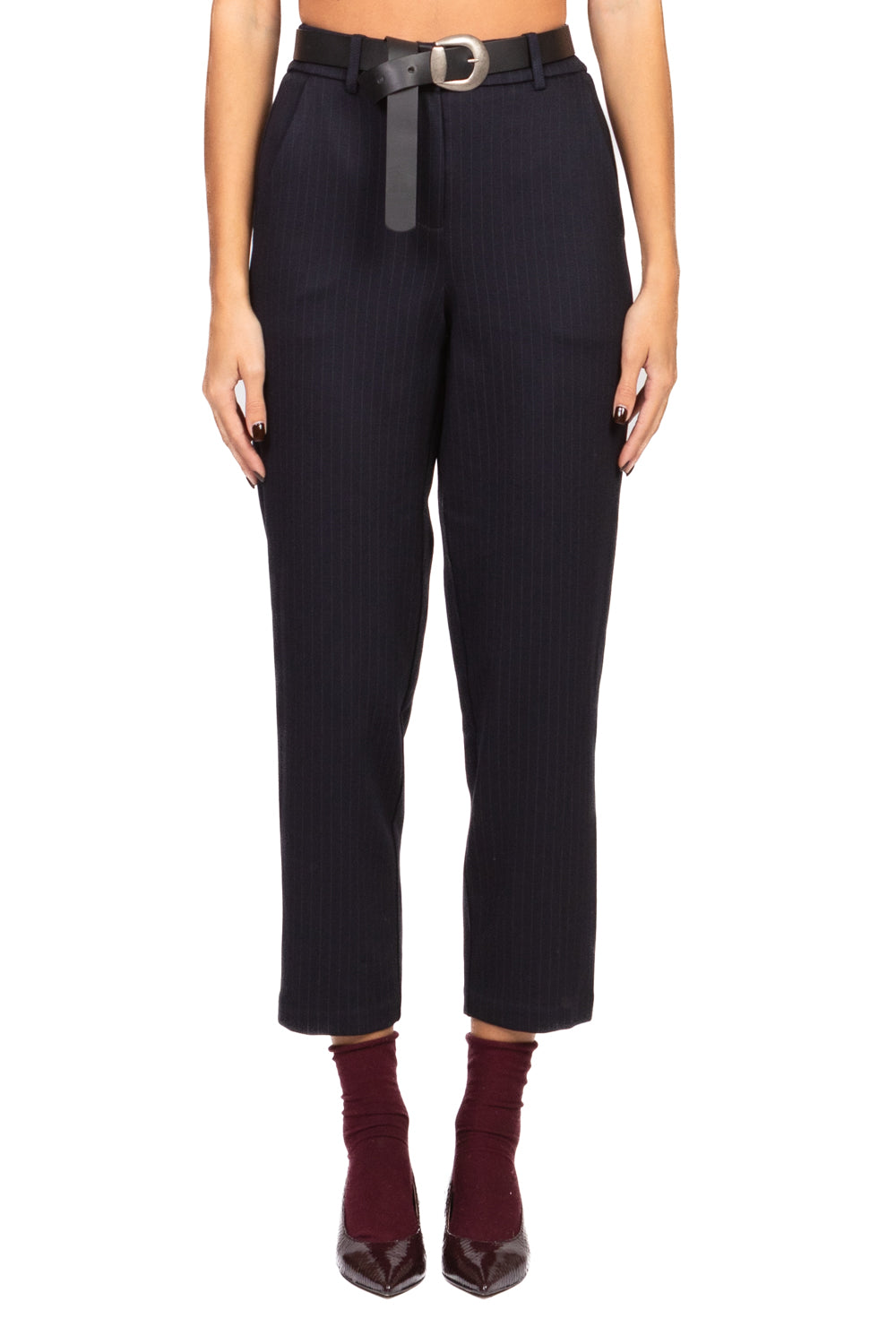 Tensione In - Pantalone carrot gessato punto milano Art. 26P1548