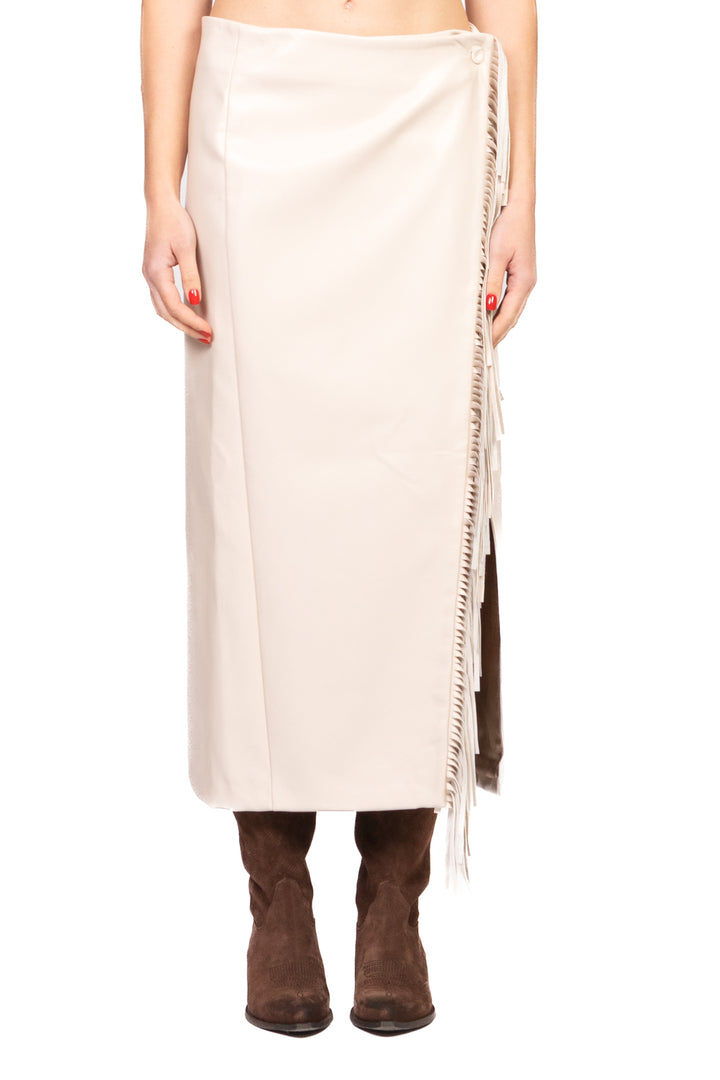 Tensione In - Gonna ecopelle portafoglio con frange Art. 38067