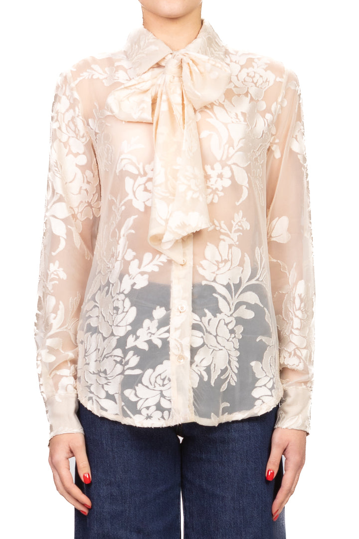 Tensione In - Camicia ricamo floreale con fusciacca Art. 38115