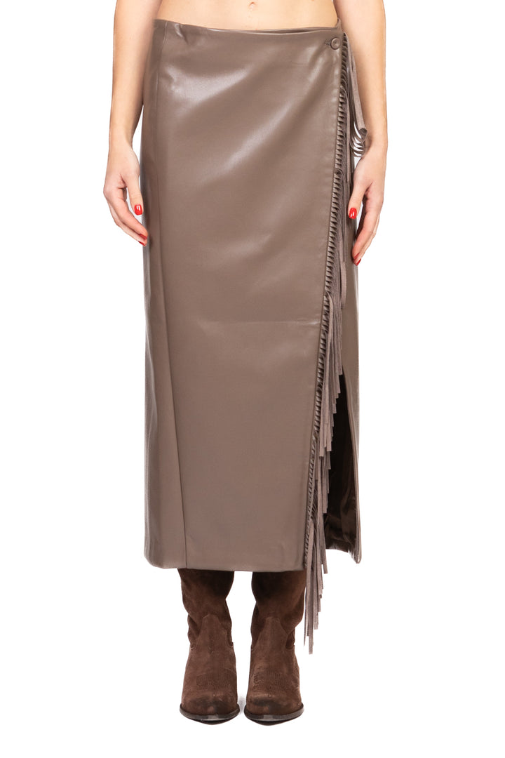 Tensione In - Gonna ecopelle portafoglio con frange Art. 38067