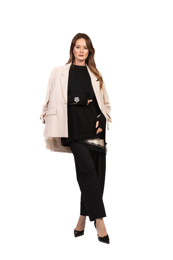 Tensione In - Gilet over con manicotti e applicazioni Art. W5HMT29A400