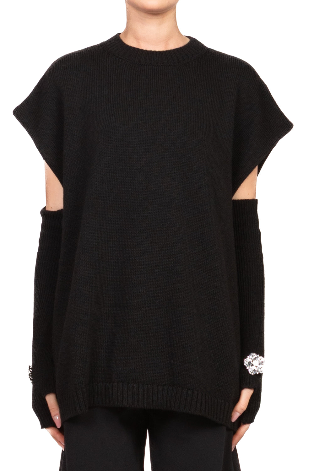 Tensione In - Gilet over con manicotti e applicazioni Art. W5HMT29A400