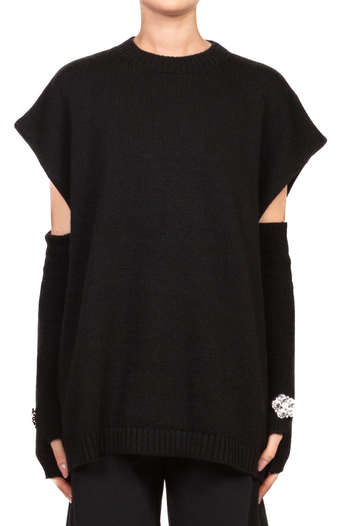 Tensione In - Gilet over con manicotti e applicazioni Art. W5HMT29A400