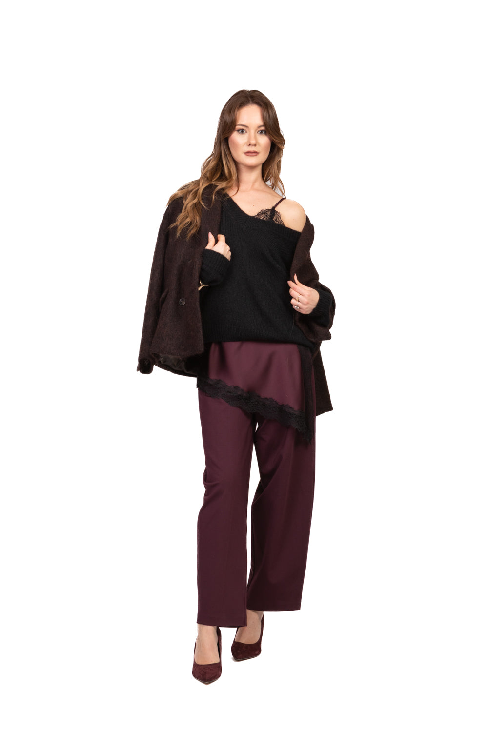 Imperial - Top asimmetrico satin con pizzo Art. RIP0KBA