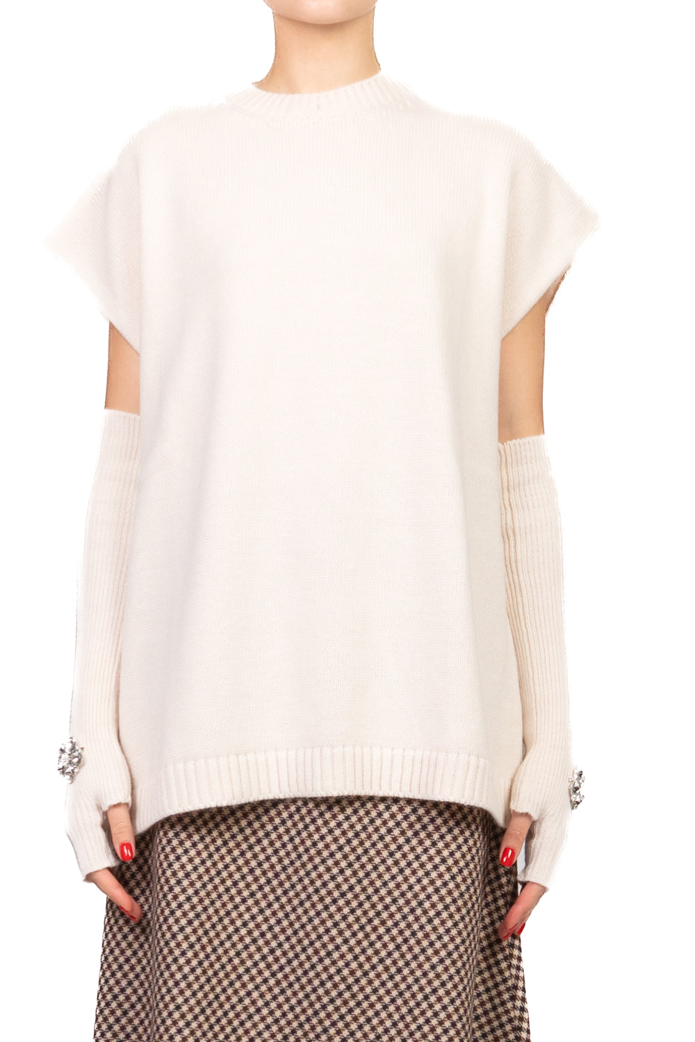 Tensione In - Gilet over con manicotti e applicazioni Art. W5HMT29A400