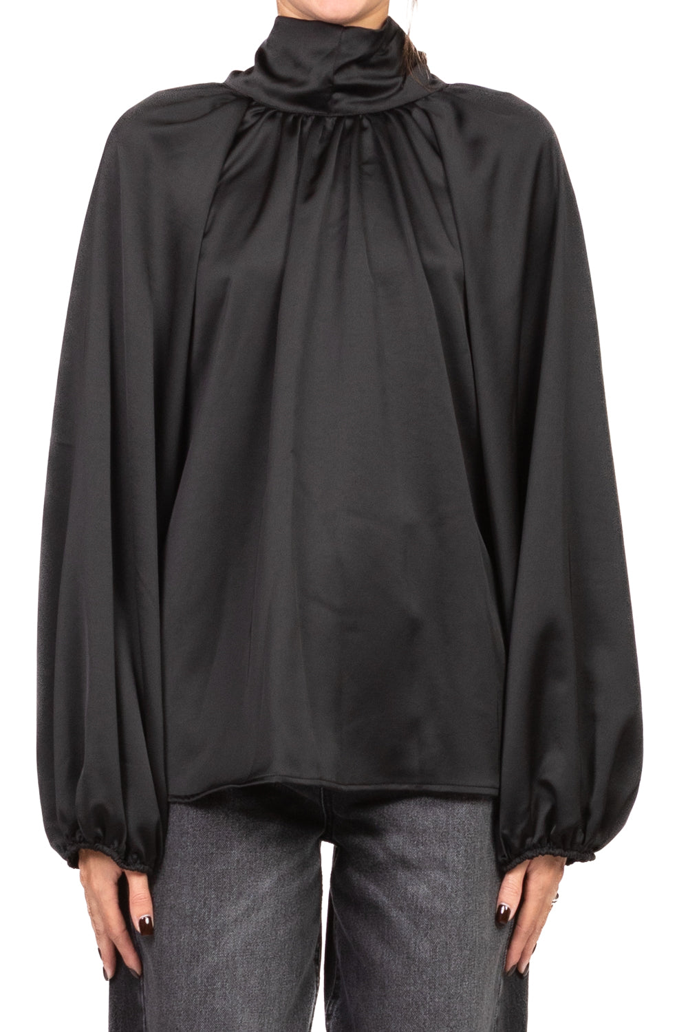 Tensione In - Blusa satin fiocco posteriore Art. 38110