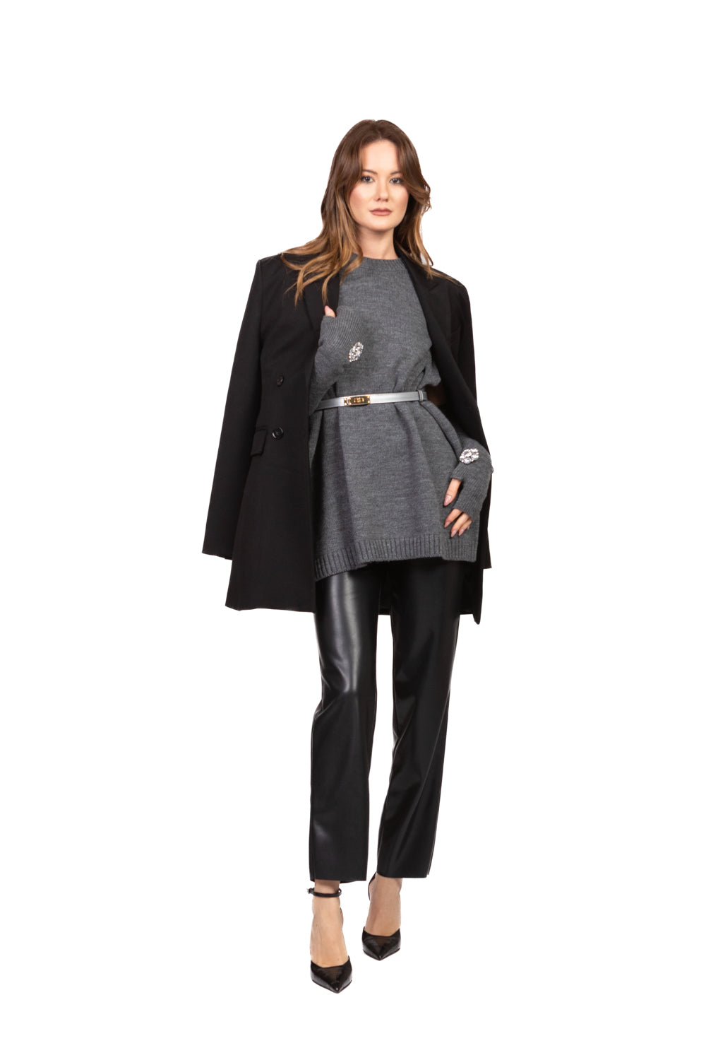 Tensione In - Gilet over con manicotti e applicazioni Art. W5HMT29A400