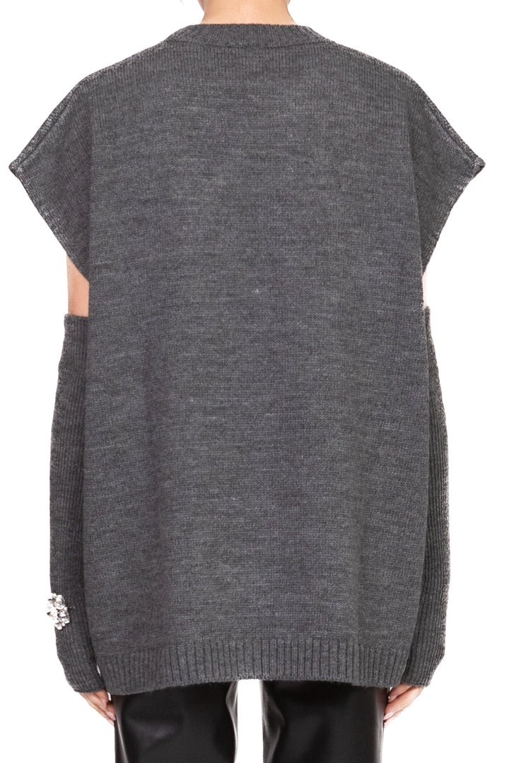 Tensione In - Gilet over con manicotti e applicazioni Art. W5HMT29A400