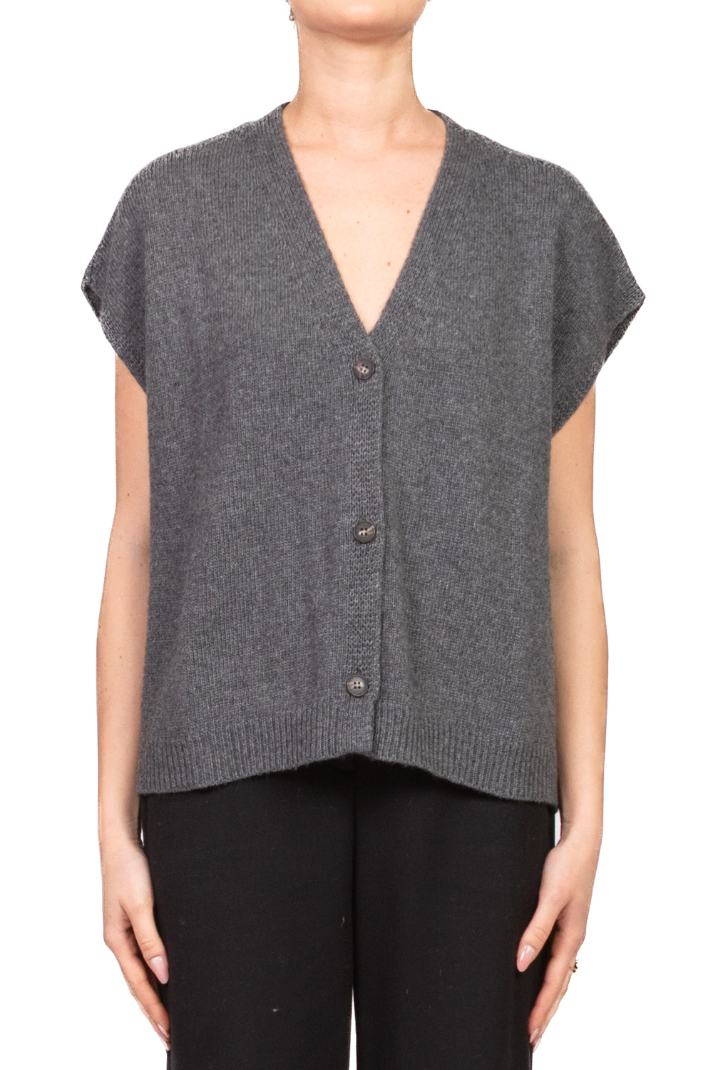 Tensione In - Gilet scollo a v con bottoni Art. D80014