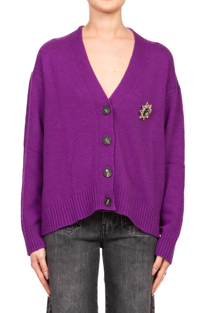 Motel - Cardigan scollo v con spilla Art. D82076