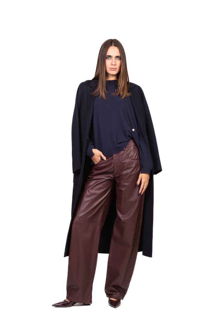 Vicolo - Maglia scollo a barca con spilla perla Art. 22228F