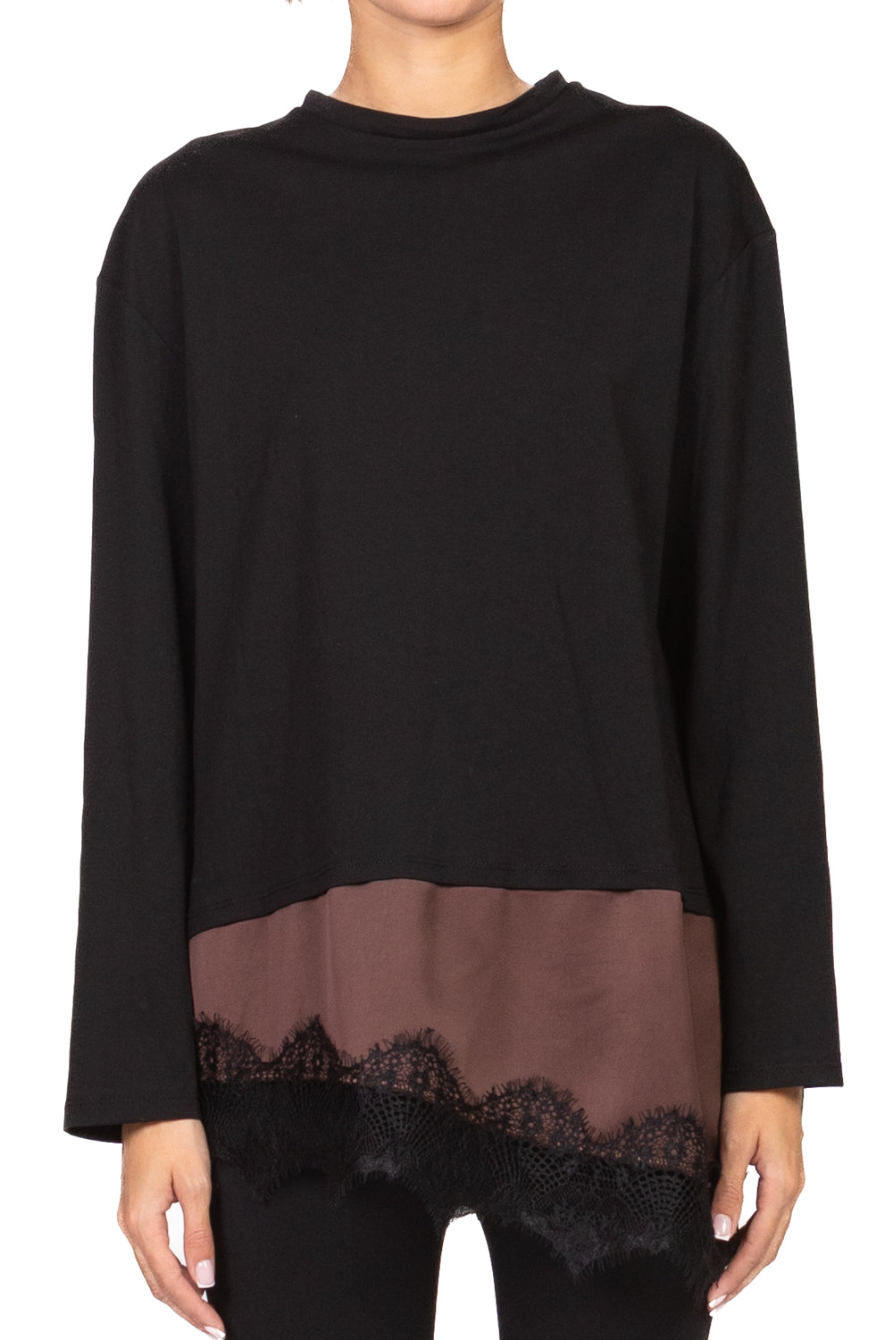 Tensione In - T-shirt manica lunga con pizzo Art. FW250098
