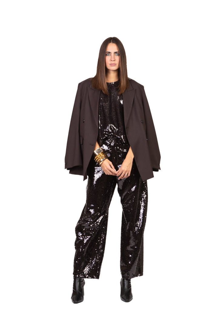 Tensione In - Pantalone barrel in paillettes Art. W25PC14