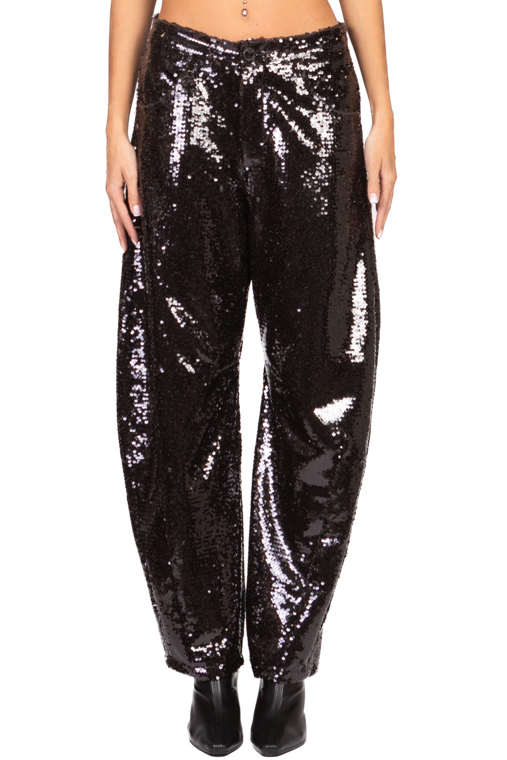 Tensione In - Pantalone barrel in paillettes Art. W25PC14