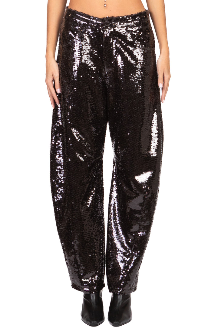 Tensione In - Pantalone barrel in paillettes Art. W25PC14