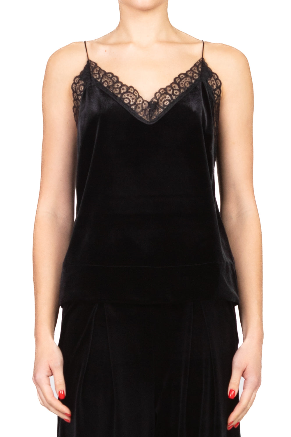 Tensione In - Top in ciniglia con pizzo Art. T50045ATAI25