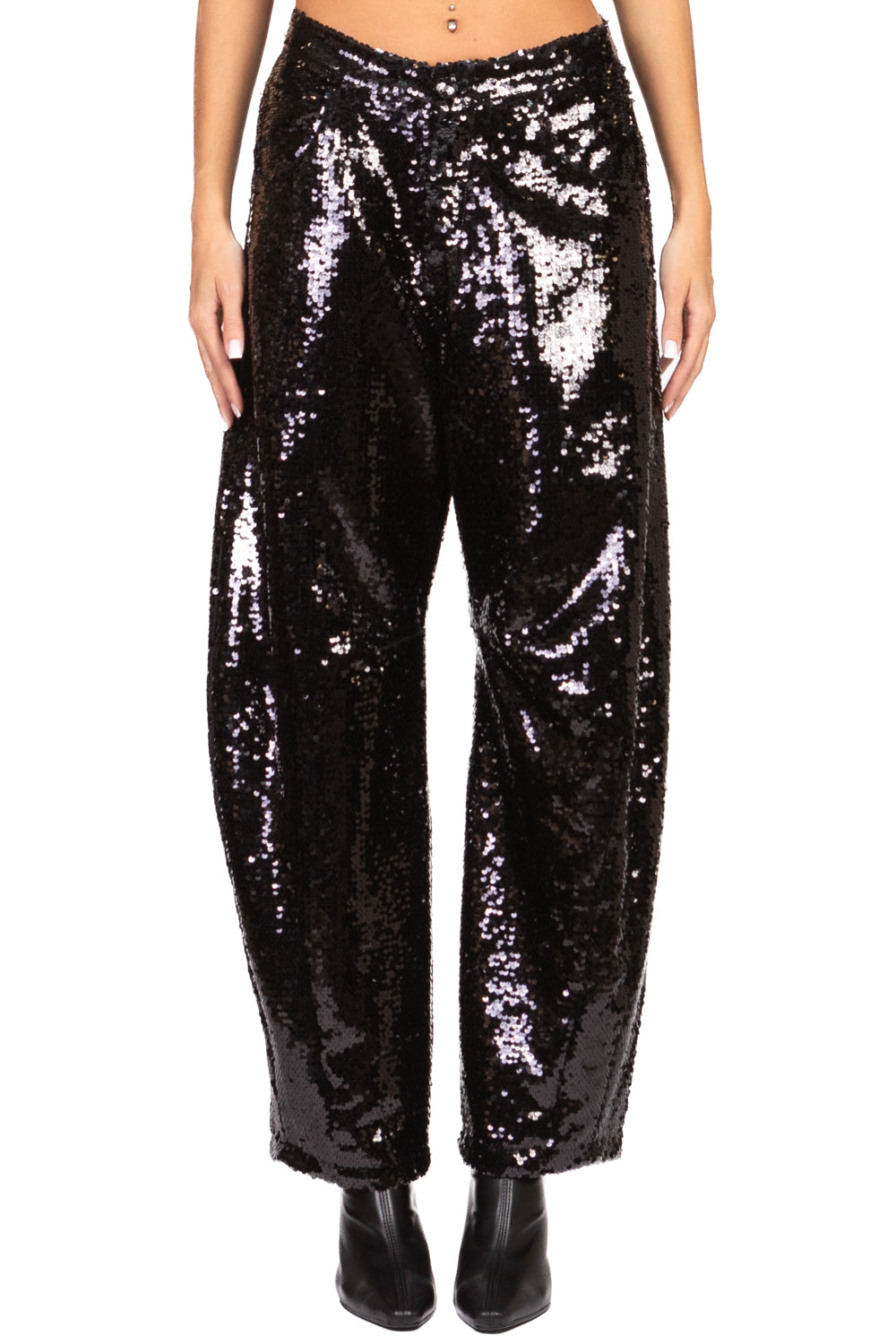 Tensione In - Pantalone barrel in paillettes Art. W25PC14