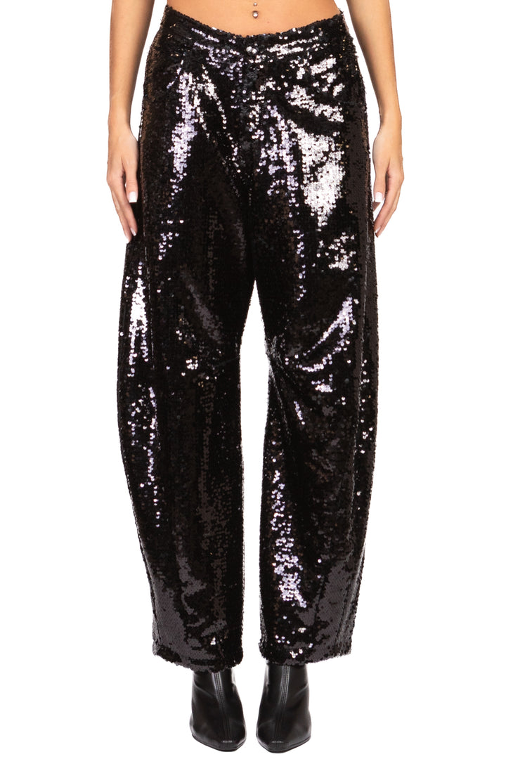 Tensione In - Pantalone barrel in paillettes Art. W25PC14