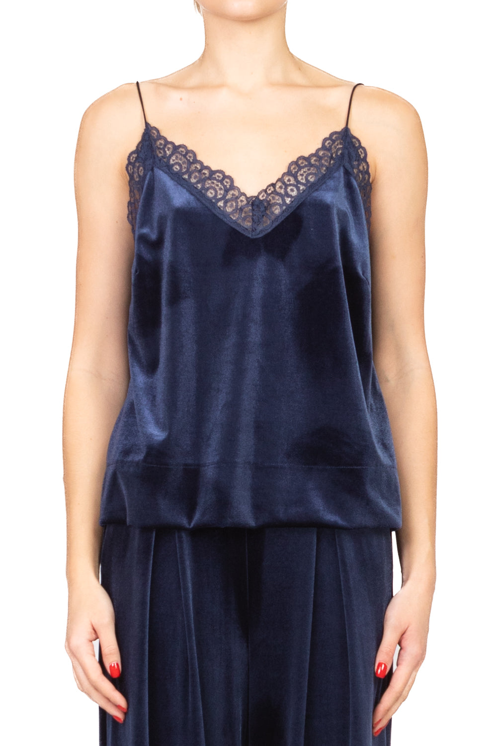 Tensione In - Top in ciniglia con pizzo Art. T50045ATAI25