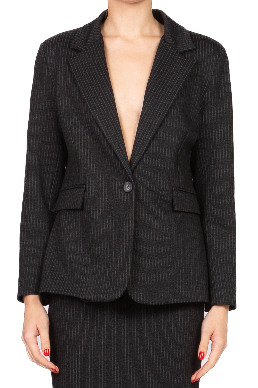 Tensione In - Giacca gessata un bottone Art. 26B1624