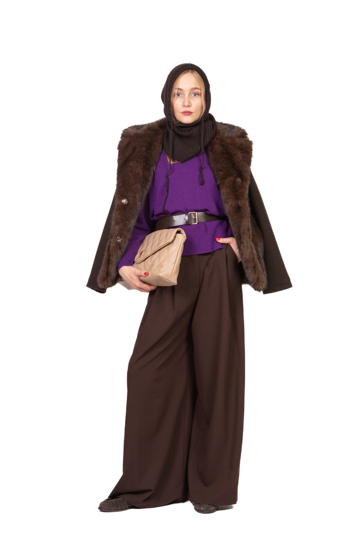 Angela Davis - Giacca cappotto eco pelliccia Art. RI9LC22