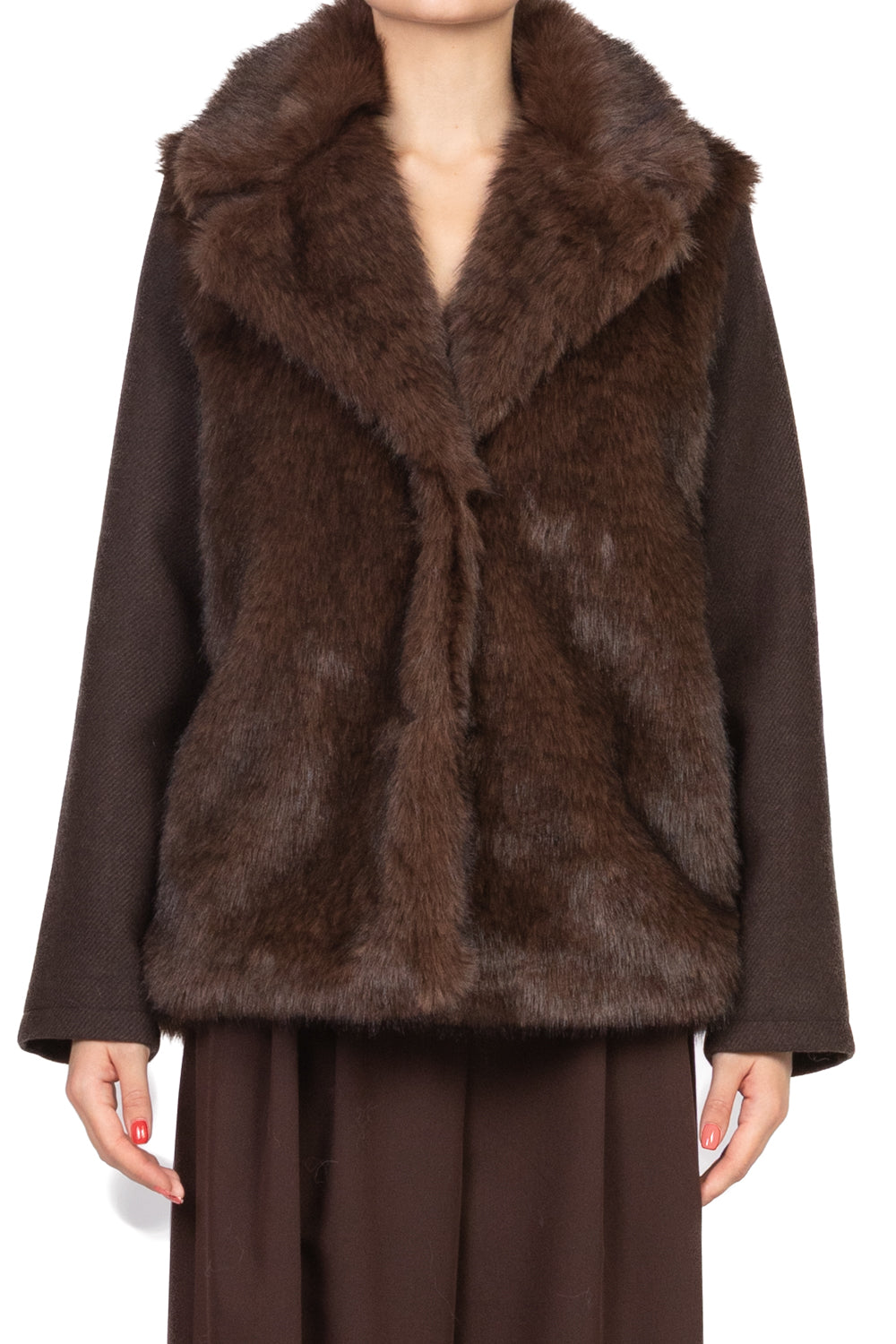 Angela Davis - Giacca cappotto eco pelliccia Art. RI9LC22