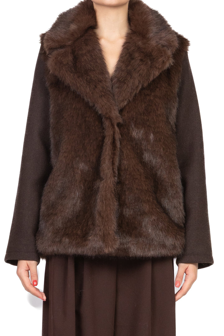 Angela Davis - Giacca cappotto eco pelliccia Art. RI9LC22