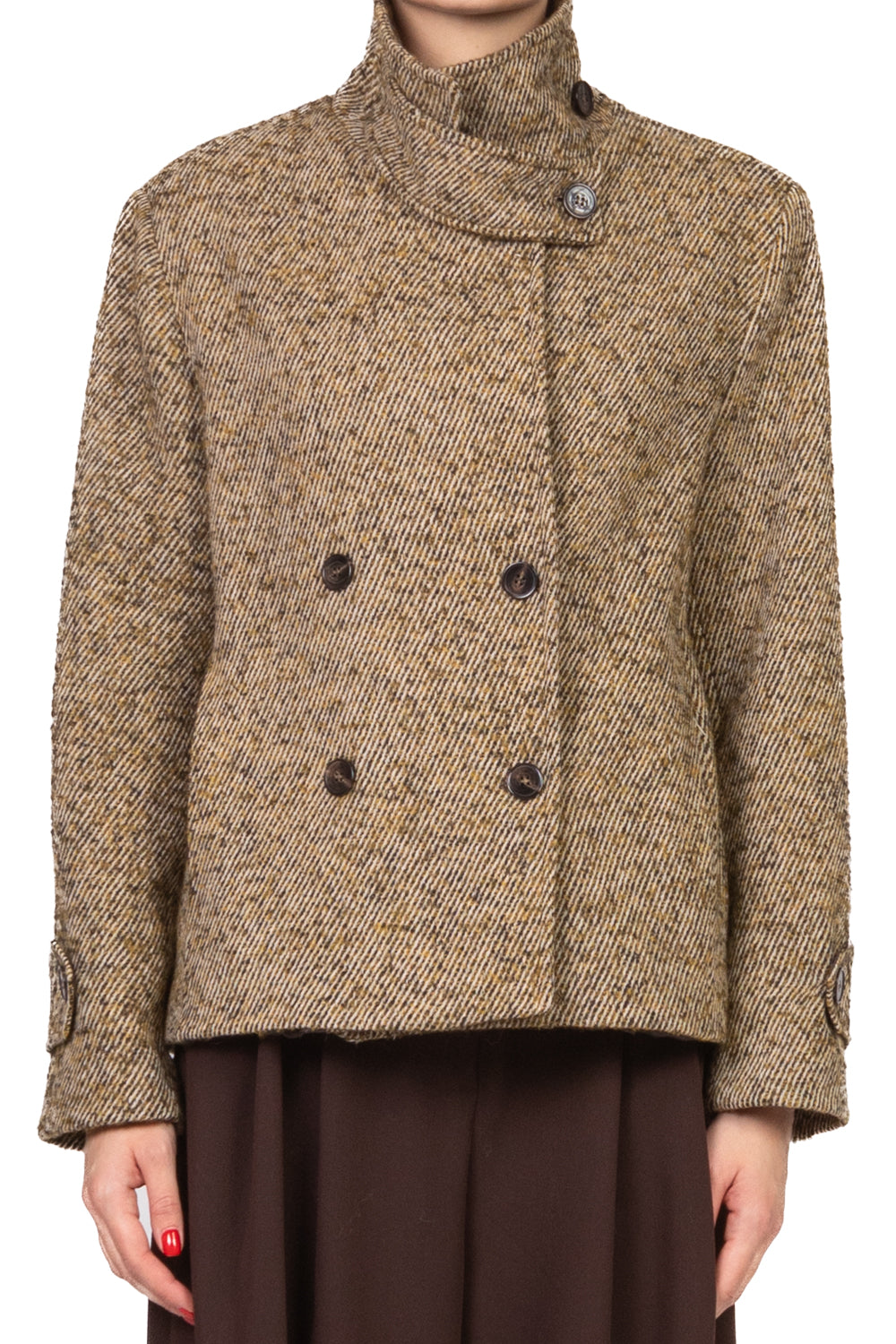 Tensione In - Giacca cappotto rigata con colletto Art. 26B1614