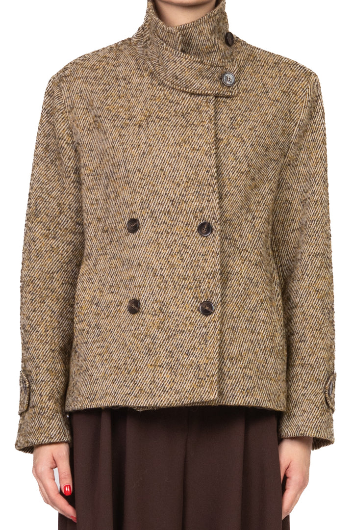 Tensione In - Giacca cappotto rigata con colletto Art. 26B1614